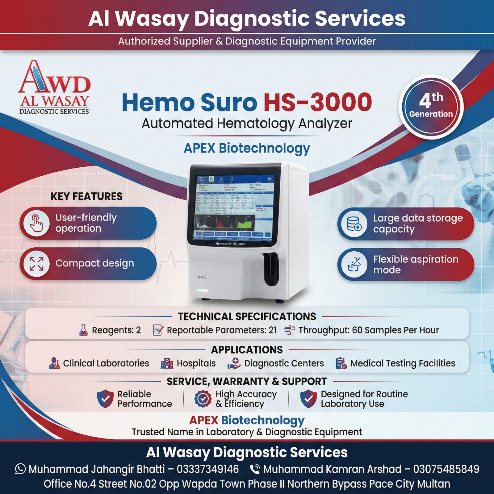 Automated Hematology Analyzer HS-3000